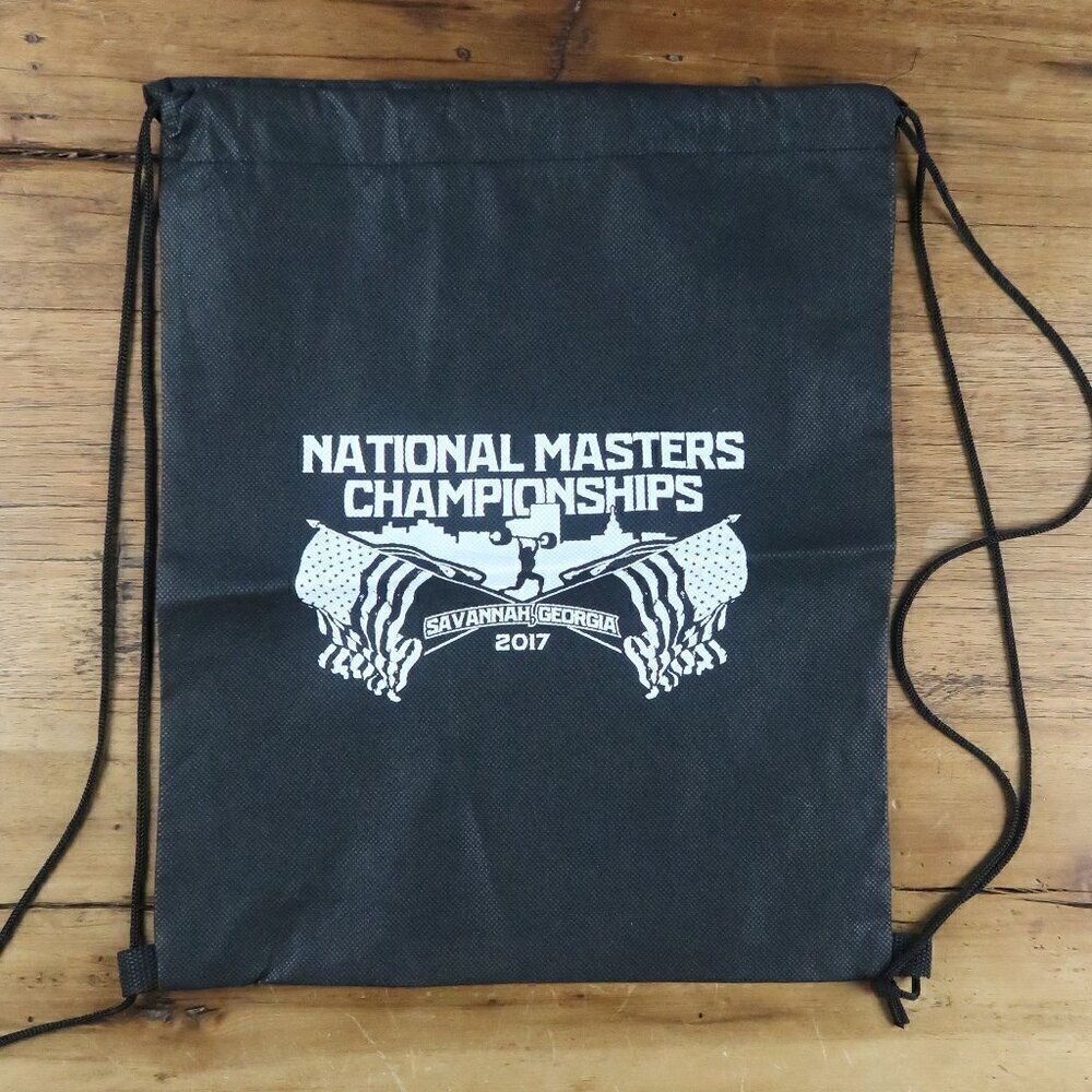 NATIONAL MASTERS CHAMPIONSHIP 2017 BLACK CINCH BAG DRAWSTRING BACKPACK NEW